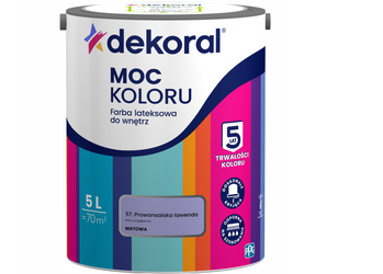 Farba lateksowa DEKORAL MOC KOLORU prowansalska lawenda 5L