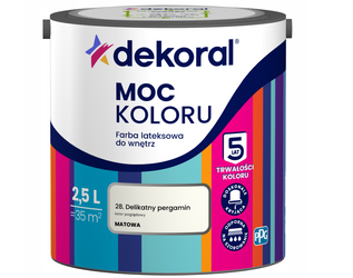 Farba lateksowa DEKORAL MOC KOLORU delikatny pergamin 2,5L