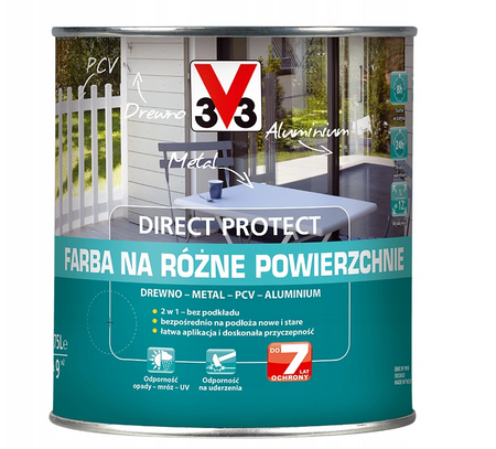 Farba na różne powierzchnie V33 DIRECT PROTECT piaskowy antracyt 0,75L