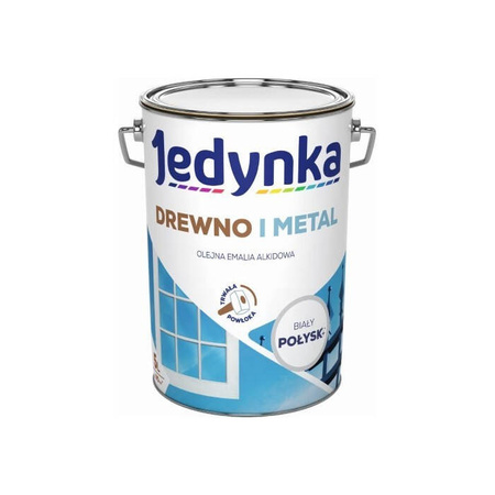 Farba do drewna i metalu JEDYNKA połysk biała 5L