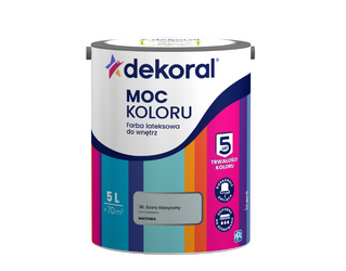 Farba lateksowa DEKORAL MOC KOLORU szary klasyczny 5L