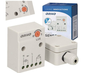 Czujnik zmierzchu z sondą zewnętrzną w puszcze ORNO OR-CR-232