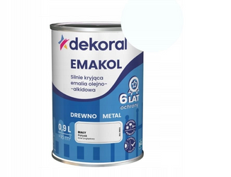 Farba olejno-alkidowa DEKORAL EMAKOL STRONG biały połysk 0,9L