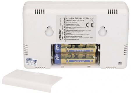 Czujnik tlenku węgla + czujnik dymu ORNO OR-DC-620
