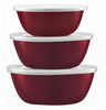 Zestaw misek emaliowanych z przykrywkami 3sztuki
