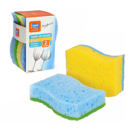 Gąbka do naczyń RAVI Duo 2szt.