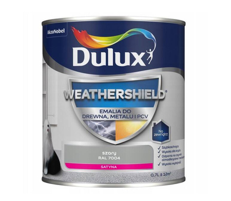 Emalia DULUX Weathershield drewno,metalu szary 0,7L