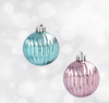 Bombki choinkowe komplet 9 szt. plastikowe 8cm mięta lub róż