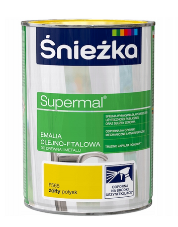 Farba do drewna i metalu ŚNIEŻKA SUPERMAL żółty 0,8L