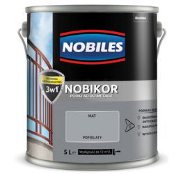 Farba podkładowa do metalu NOBILES NOBIKOR popielaty matowa 5L