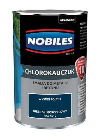 Farba chlorokauczukowa NOBILES niebieski gorczycowy 0,9L 5010