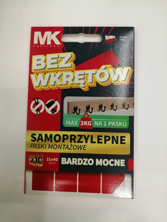 Paski montażowe MK samoprzylepne bardzo mocne 10szt
