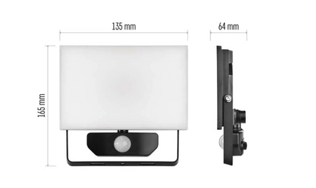 Naświetlacz LED EMOS TAMBO ZS2922 z czujnikiem PIR 20 W 2000 lm czarny