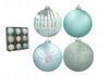 Bombki choinkowe komplet 9 szt. plastikowe 8cm mięta lub róż