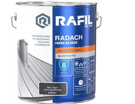 Farba dachowa RAFIL RADACH RAL7024 szary grafit 5L półmat