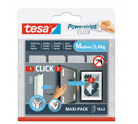 Rzepy samoprzylepny TESA POWERSTRIPS CLICK roz M białe