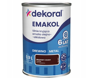 Farba olejno-alkidowa DEKORAL EMAKOL STRONG brązowy ciemny połysk 0,9L