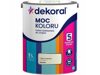 Farba lateksowa DEKORAL MOC KOLORU bita śmietana 5L