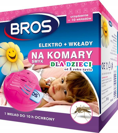 Elektrofumigator na komary dla dzieci BROS + Wkłady 10szt.