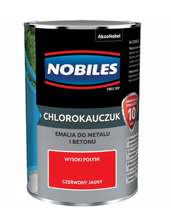 Farba chlorokauczukowa NOBILES czerwony jasny 0,9L