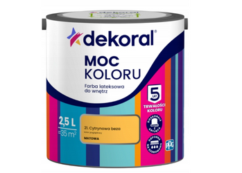 Farba lateksowa DEKORAL MOC KOLORU cytrynowa beza 2,5L