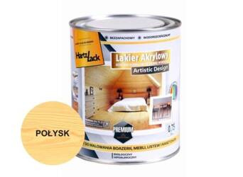 Lakier akrylowy do drewna wewnątrz HartzLack Bezbarwny Połysk 0,75L