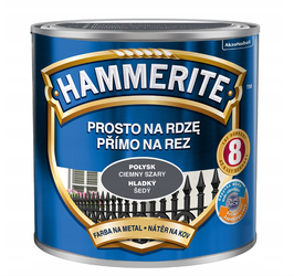 Farba HAMMERITE Prosto na rdzę połysk ciemny szary 0,25 L