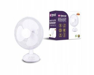 Wentylator biurkowy obrotowy TEVO 12" biały 40W