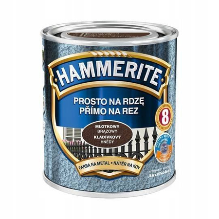 Farba HAMMERITE Prosto na rdzę brązowy młotkowy 0,7 L