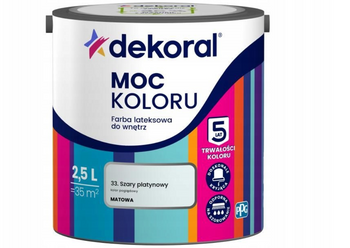 Farba lateksowa DEKORAL MOC KOLORU szary platynowy 2,5L