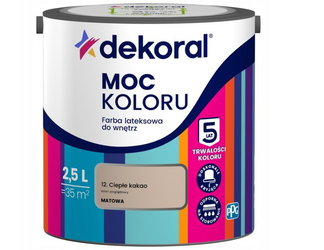 Farba lateksowa DEKORAL MOC KOLORU ciepłe kakao 2,5L
