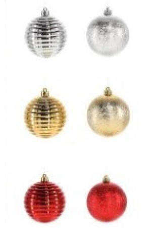 Komplet bombek 6szt plastikowe 8cm mix wzorów