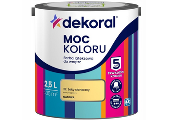 Farba lateksowa DEKORAL MOC KOLORU żółty słoneczny 2,5L