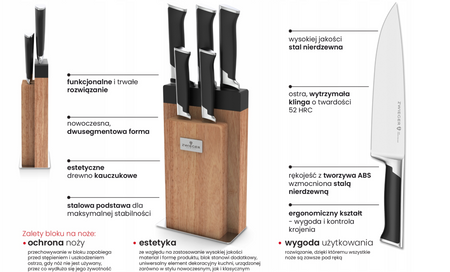 Zestaw 5 noży w bloku ZWIEGER DECCO 6 elementów