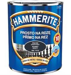Farba HAMMERITE Prosto na rdzę grafitowy połysk 2,5 L