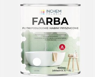 Farba do płytek i kabin prysznicowych INCHEM 0,8L biała
