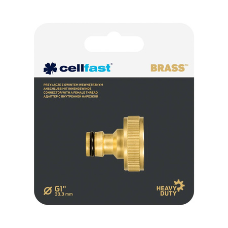 Przyłącze z gwintem wewnętrznym CELLFAST BRASS G1" 52-855