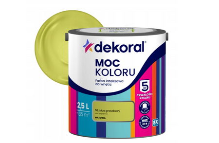 Farba lateksowa DEKORAL MOC KOLORU mus groszkowy 2,5L