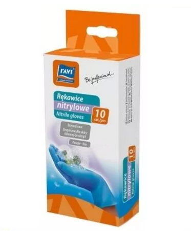 Rękawice nitrylowe RAVI antyalergiczne L10szt.
