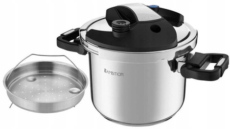 Szybkowar CARBON składane uchwyty sitko AMBITION 22cm 6L