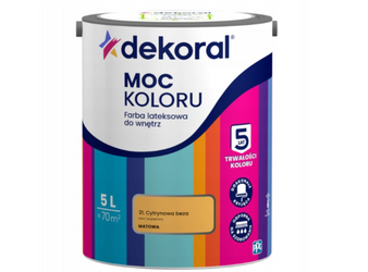 Farba lateksowa DEKORAL MOC KOLORU cytrynowa beza 5L
