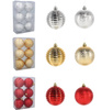 Komplet bombek 6szt plastikowe 8cm mix wzorów
