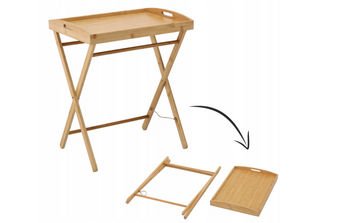 Stolik bambusowy CHOMIK ze składanymi nóżkami 49x35x59cm