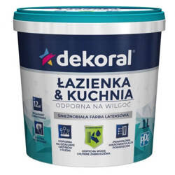 Farba lateksowa DEKORAL Łazienka & Kuchnia (Maleinak) Śnieżnobiała 1L