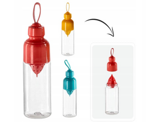 Butelka plastikowa z wyciskaczem 600ml różne kolory