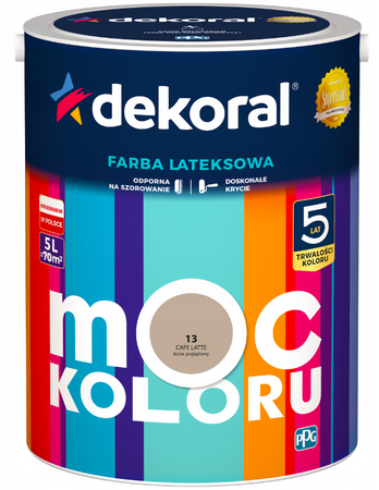 Farba lateksowa DEKORAL MOC KOLORU cafe latte 5L