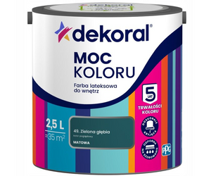 Farba lateksowa DEKORAL MOC KOLORU zielona głębia 2,5L
