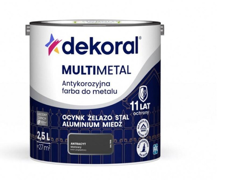 Farba do metalu DEKORAL Multimetal Antracyt 2,5L