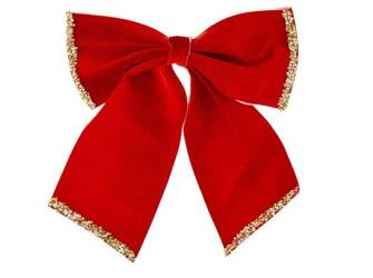Duża kokarda ozdoba świąteczna 34x28x4cm czerwona