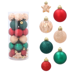 Komplet bombek 32szt plastikowe 3-4cm mix kolorów